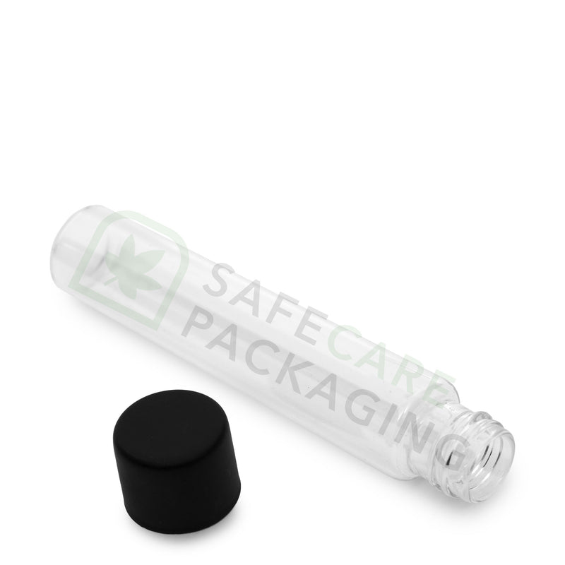 22-115 mm Clear Glass Tube / CR Black Cap (500 Count)