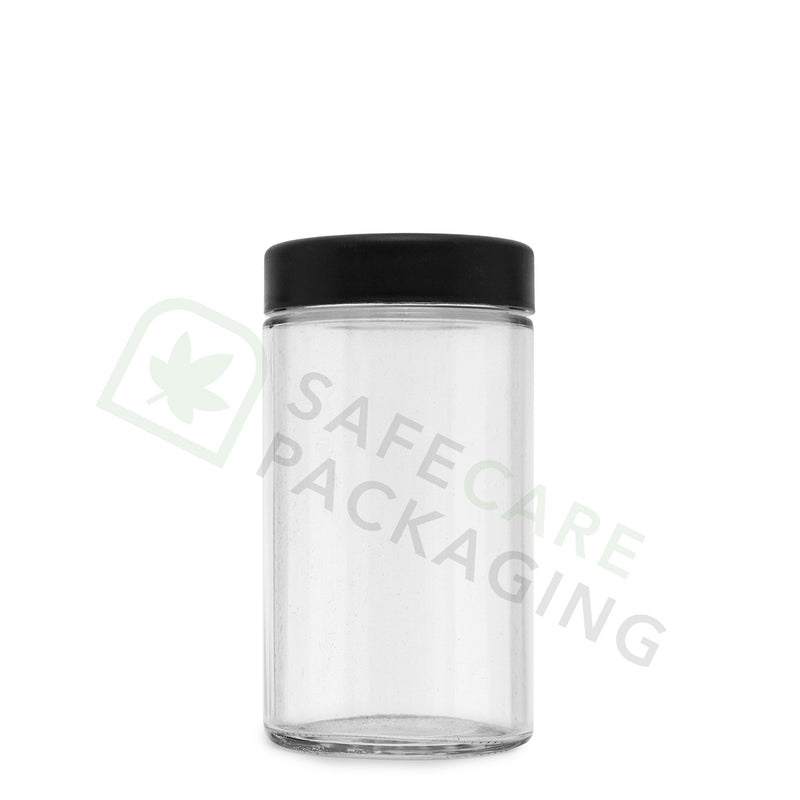 6.0 oz Glass Jar / Flat Black CR Cap (80 Count)