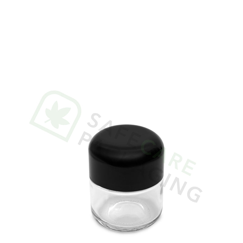 2.0 oz Glass Jar / Arch Black CR Cap (200 Count)
