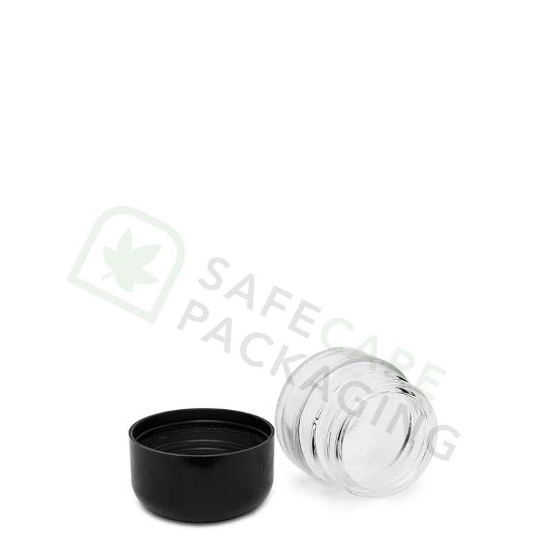 1.0 oz Glass Jar / Arch Black CR Cap (200 Count)