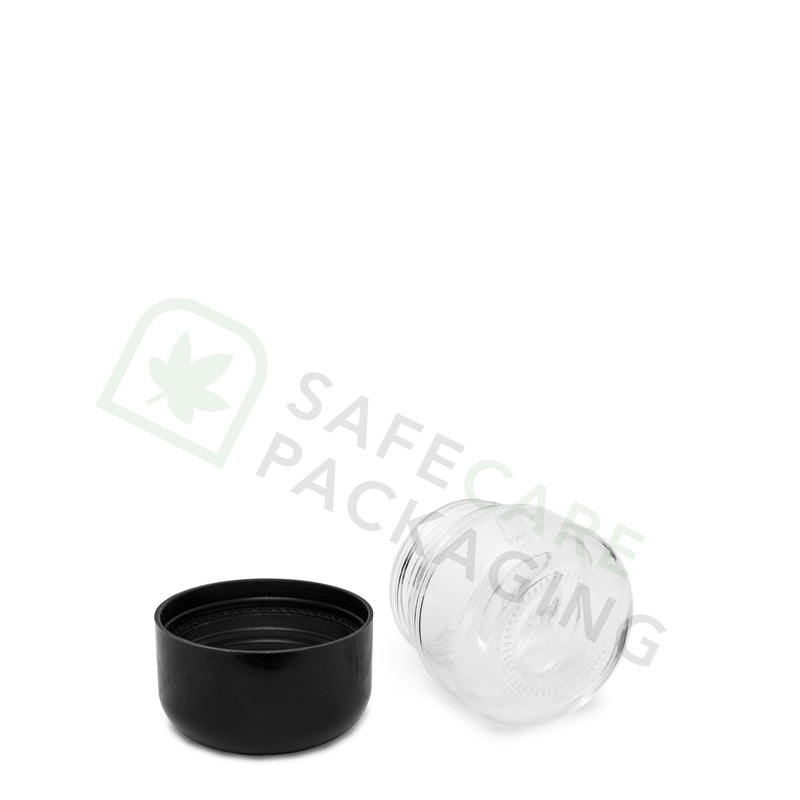 1.0 oz Glass Jar / Arch Black CR Cap (200 Count)