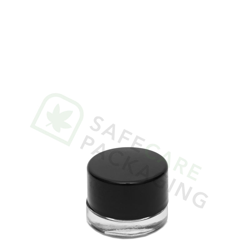 5.0 ml Round Clear Glass Concentrate Container / CR  Black Cap (504 Count)