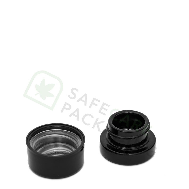 5.0 ml Round Black Glass Concentrate Container / CR Black Cap (504 Count)