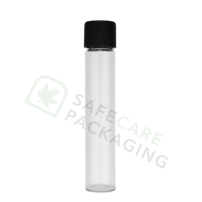 22-115 mm Clear Glass Tube / CR Black Cap (500 Count)