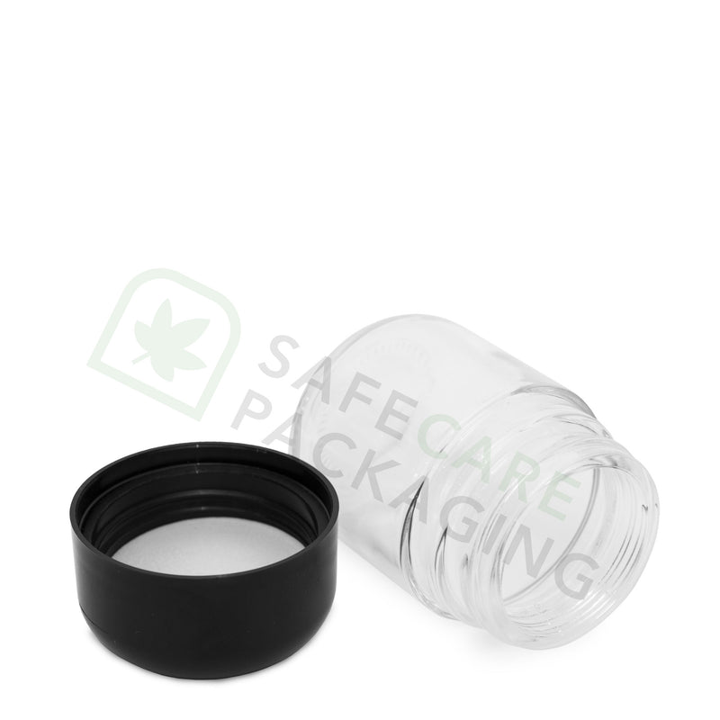 3.0 oz Glass Jar / Arch Black CR Cap (150 Count)