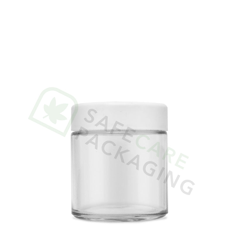 3.0 oz Glass Jar / Flat White CR Cap (150 Count)