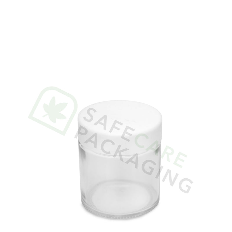 3.0 oz Glass Jar / Flat White CR Cap (150 Count)