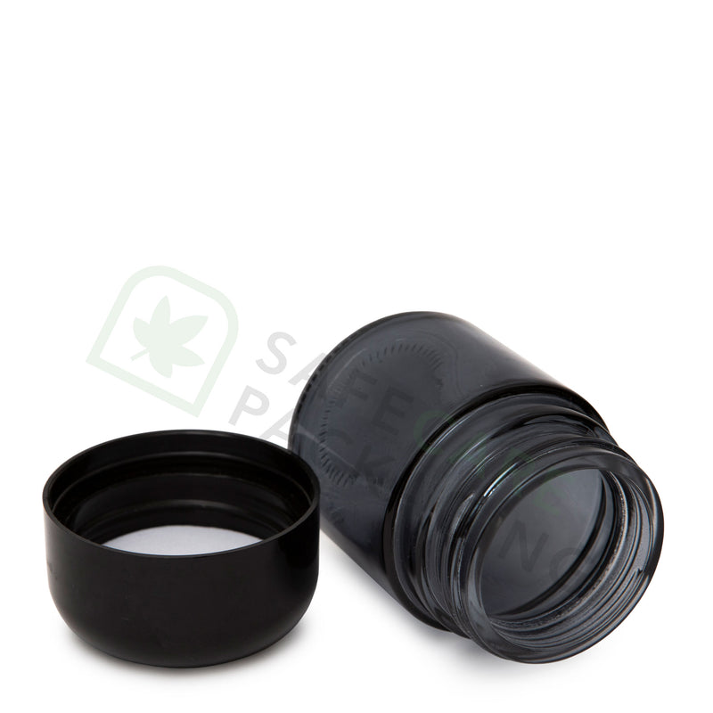4.0 oz Black Sea True Glass Jar / Arch Black CR Cap (100 Count)