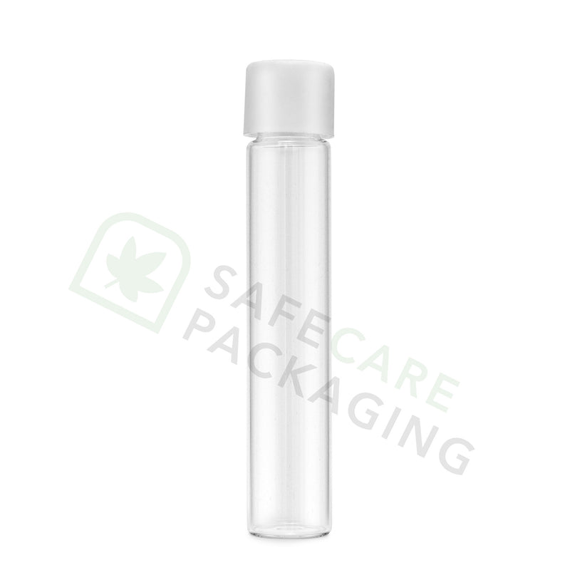 22-115 mm Clear Glass Tube / White CR Cap (500 Count)